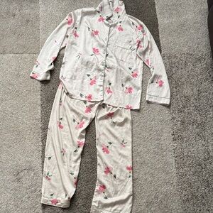 Silky floral pajama set